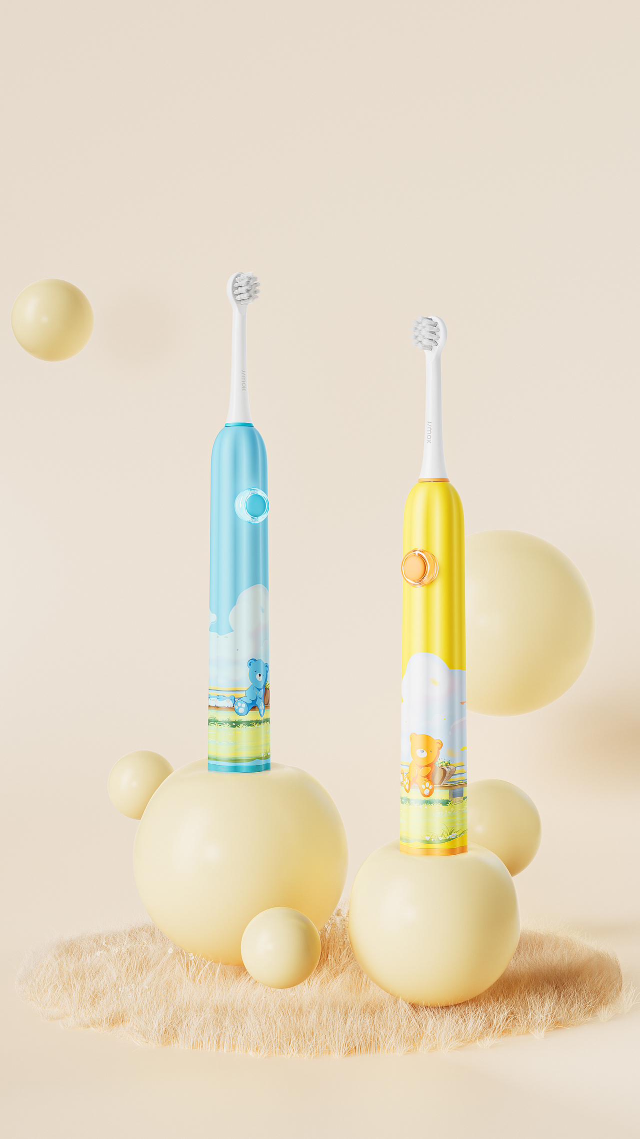 JIMOK大眼睛儿童电动牙刷 | 产品渲染（图ZMzY5NjcwNTQ0） - 产品 - 站酷设计师xxxjacky原创素材 - 站酷ZCOOL