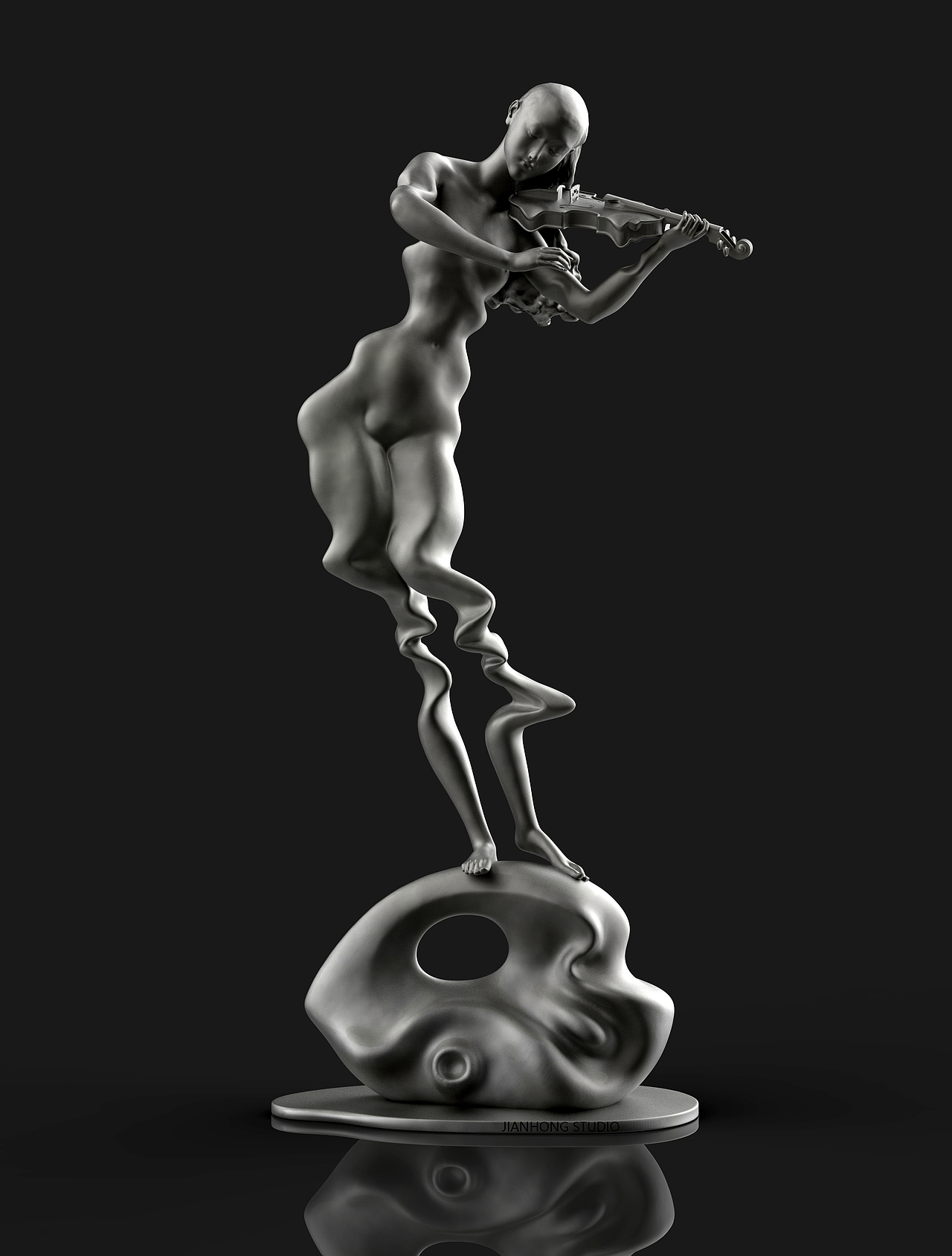 《小夜曲》Serenade 49x15x50cm 青铜铸造 2018