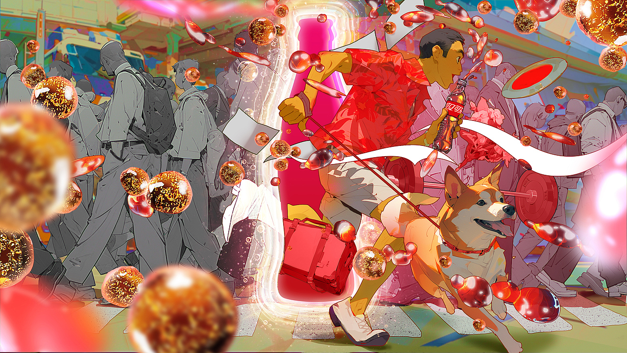 可口可乐放飞一下,city walk时来一杯圣诞红可乐