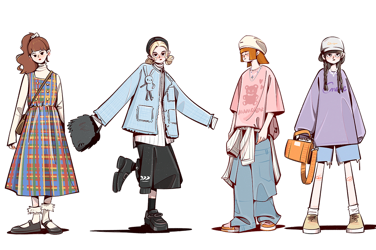 100个人物插画练习 [二]（图ZMzQ3NjM1ODY4） - 创作习作 - 站酷设计师小松果慢慢原创素材 - 站酷ZCOOL