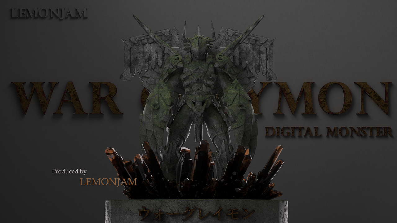 《数码宝贝》-天女兽/战斗暴龙兽雕塑渲染