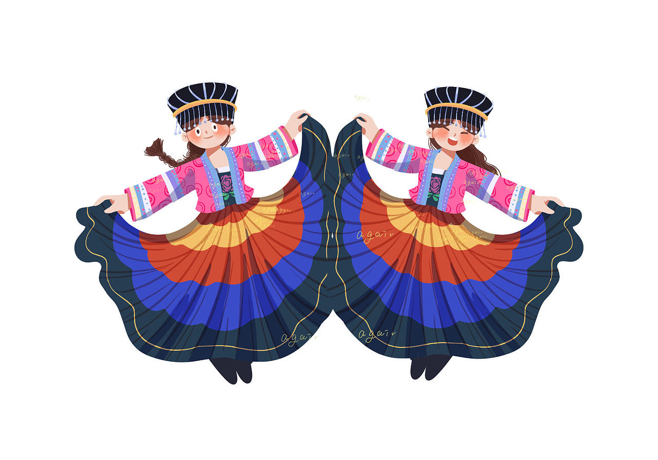 民族人物插畫（圖ZMzYwMzkxOTI0） - 繪本 - 站酷設(shè)計師啊蓋桑原創(chuàng)素材 - 站酷ZCOOL