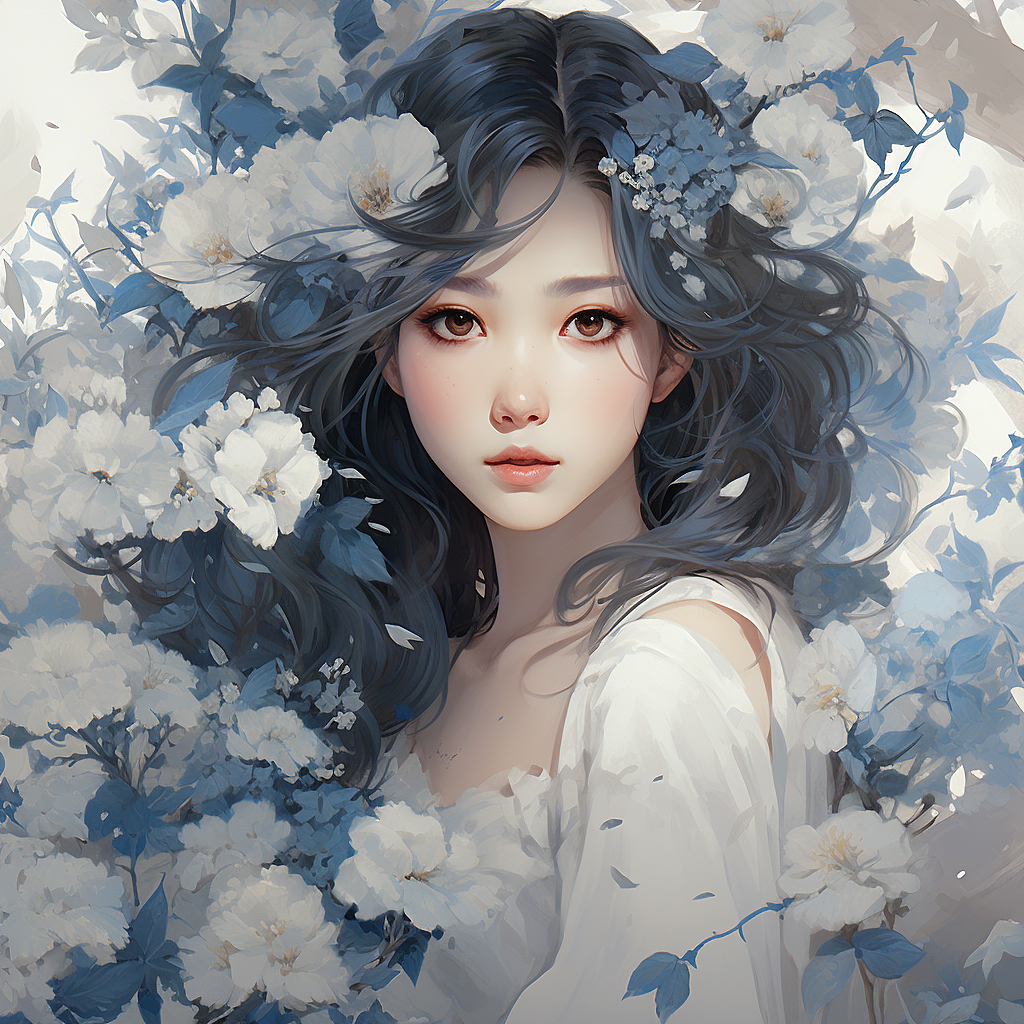 东方少女仙境插画