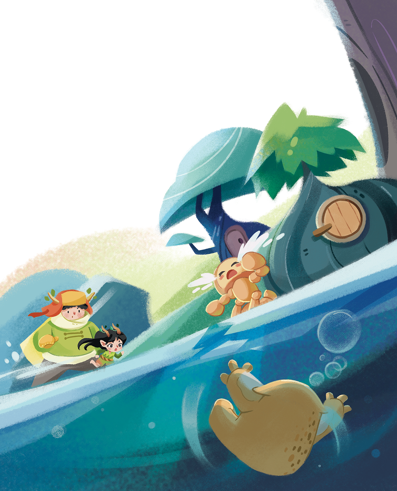 最近画的一本童书内插