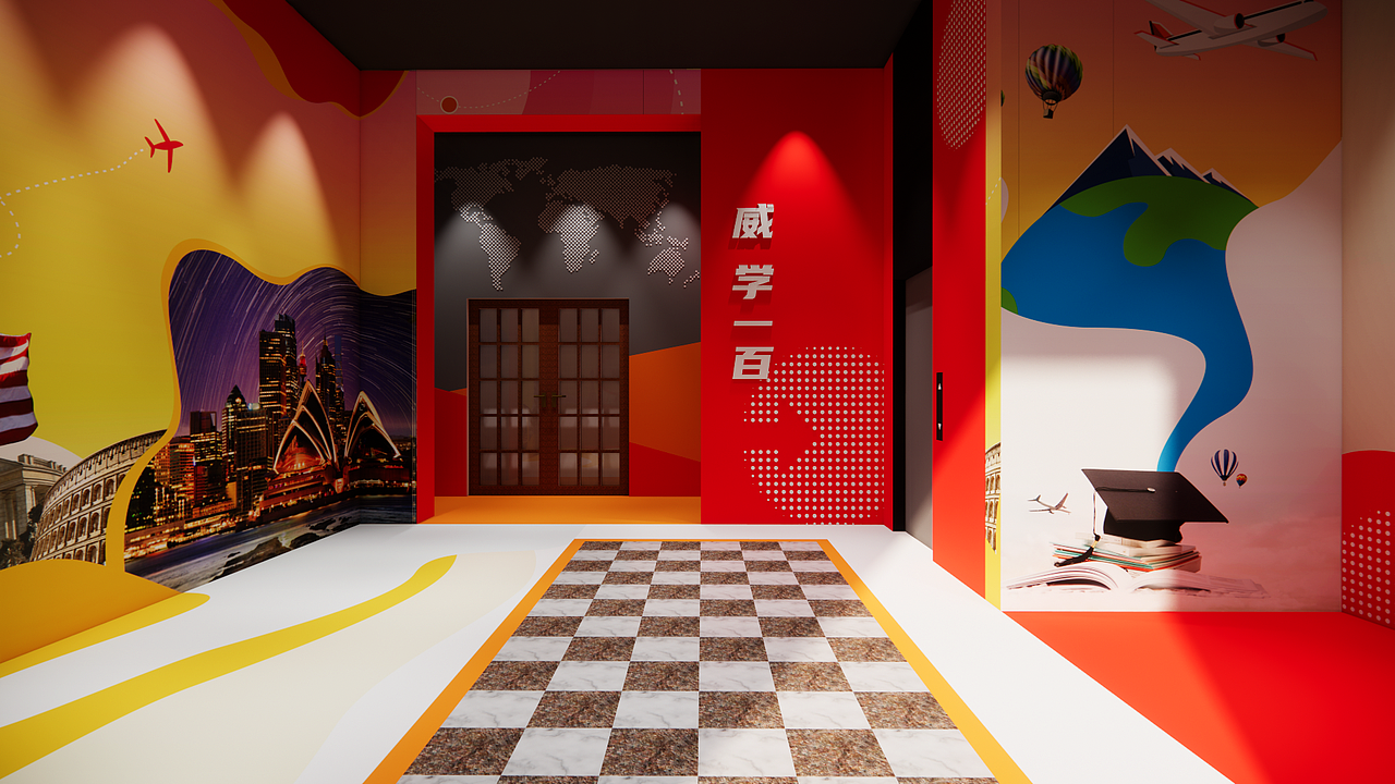 一个花里胡哨的电梯厅