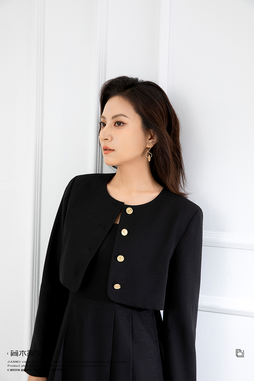 女装人像摄影丨简木视觉 女士服饰小香风连衣裙 模特