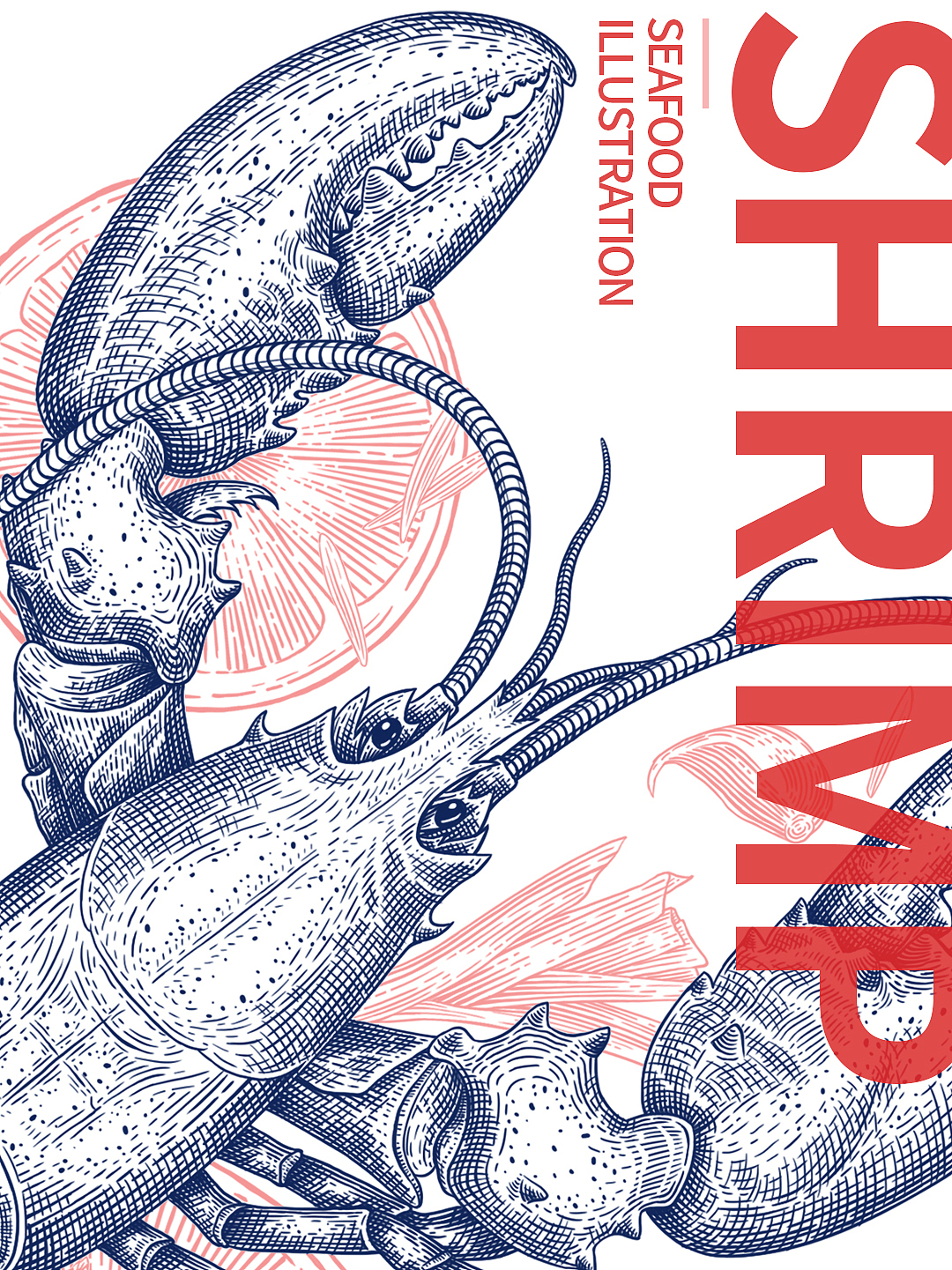 百合花/虾——商业插画版画风（图ZMzY4MTI4NzI4） - 商业插画 - 站酷设计师长亭晚晚原创素材 - 站酷ZCOOL