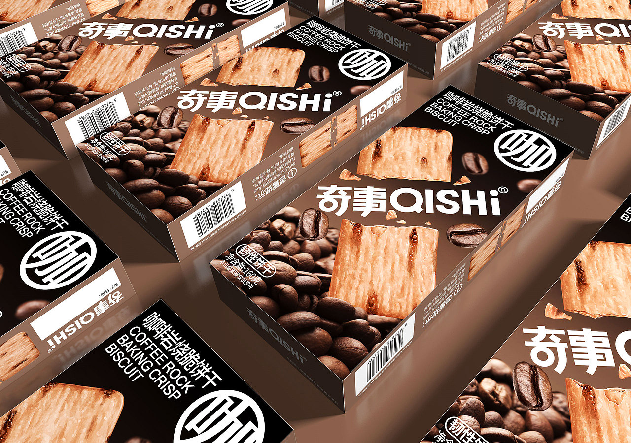 奇事咖啡/五黑岩烧脆饼干包装设计