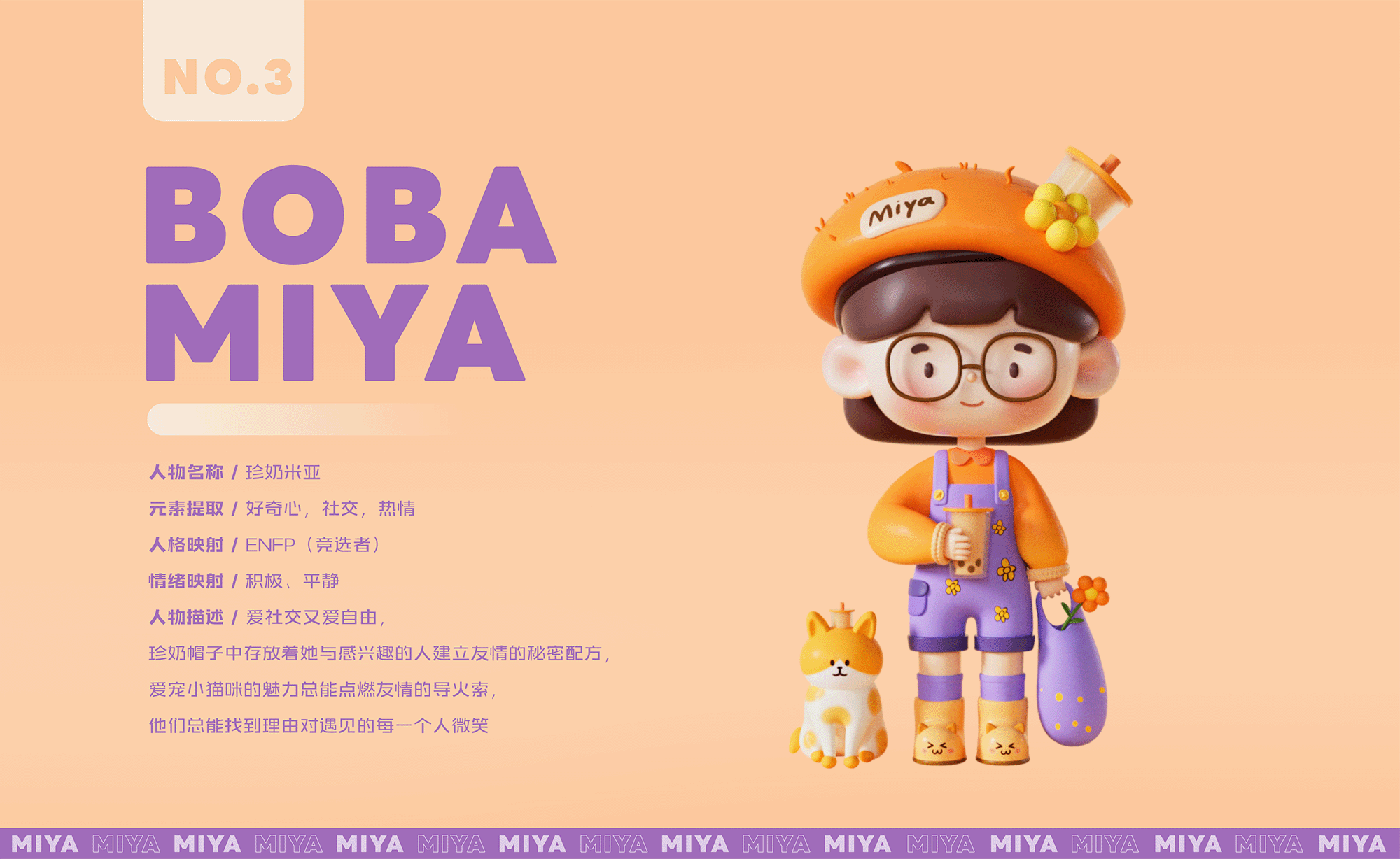 原创IP形象设计 - MIYA的美食研究计划