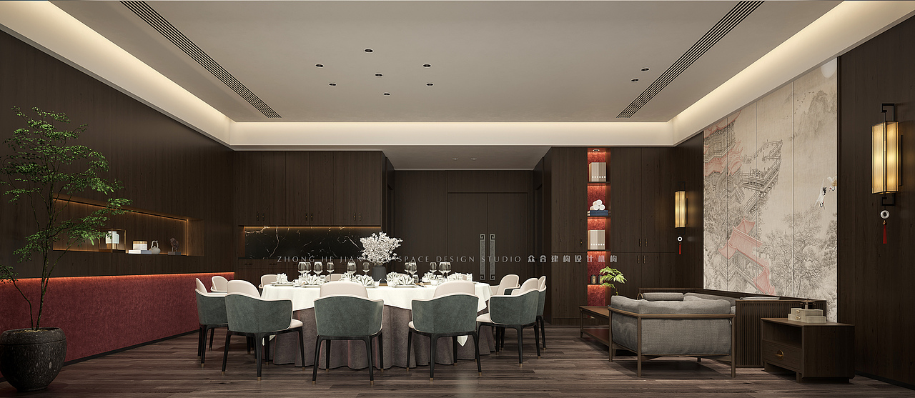 众合建构｜陌槿中餐厅（图ZMzM5OTUyMDcy） - 商业空间设计 - 站酷设计师众合建构设计机构原创素材 - 站酷ZCOOL