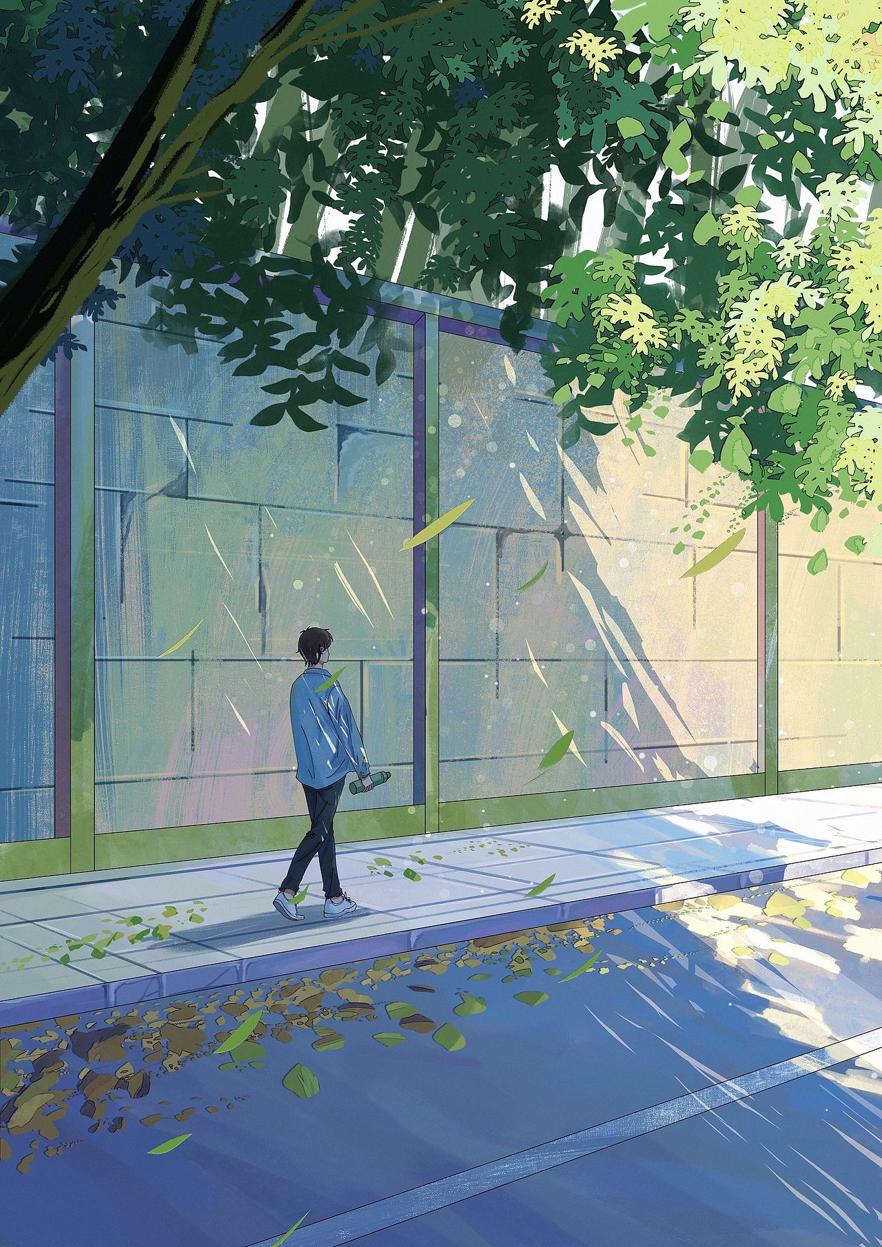 一抹阳光系列原创插画