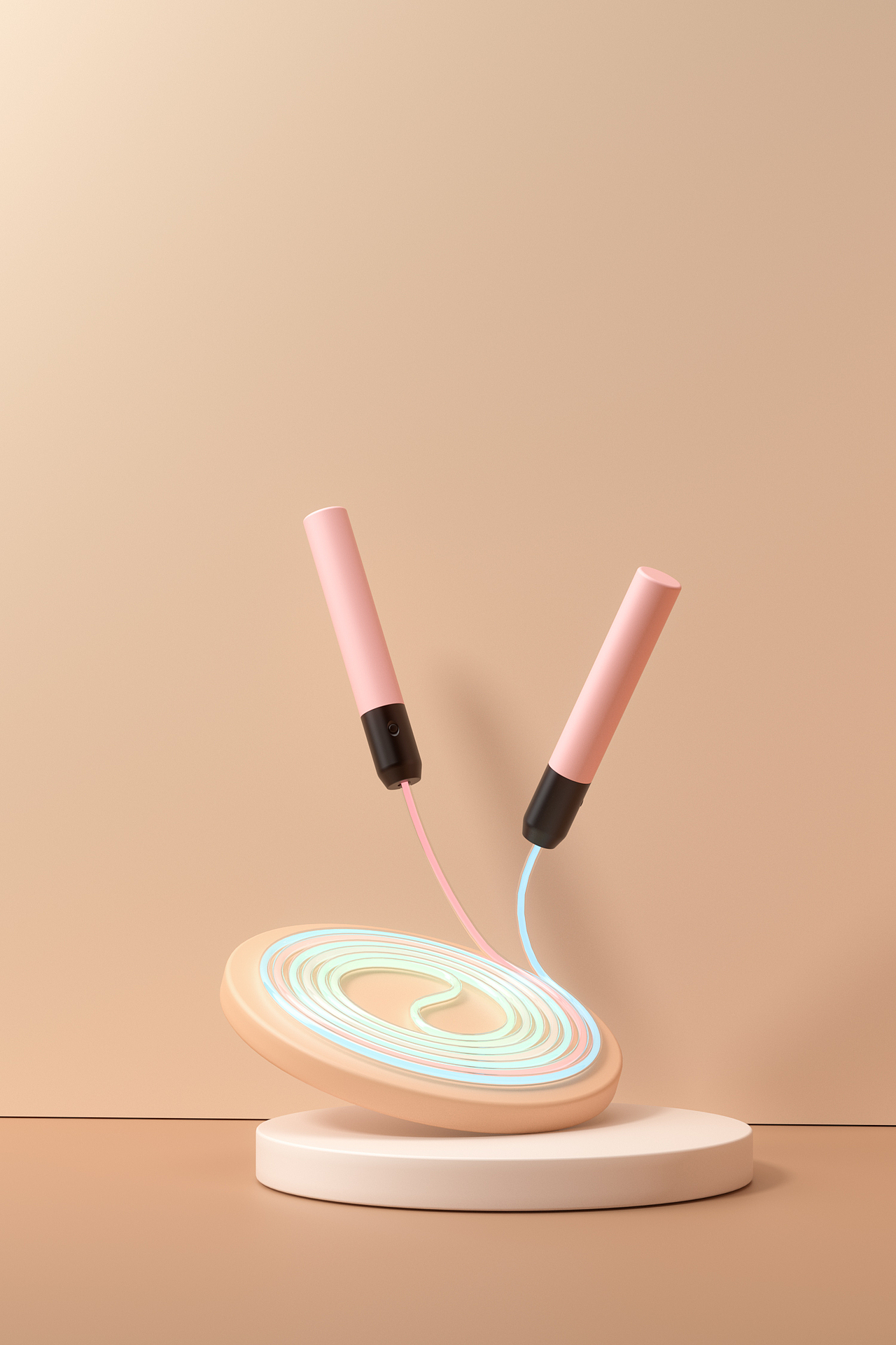 跳绳C4D建模渲染（图ZMzU5MDYxNzY0） - 电商 - 站酷设计师打败神话原创素材 - 站酷ZCOOL