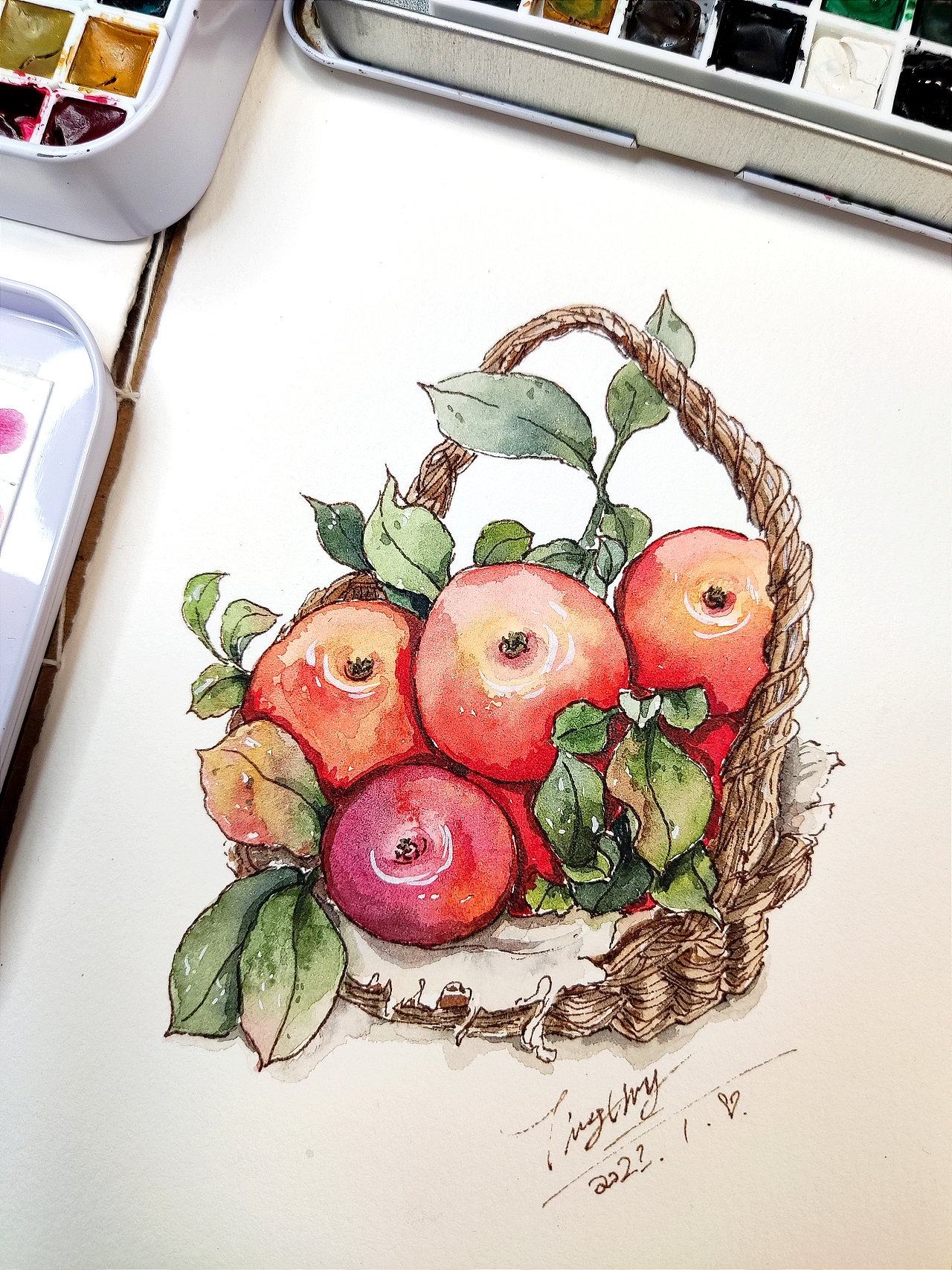 2023年1月份手绘水彩画总结30张