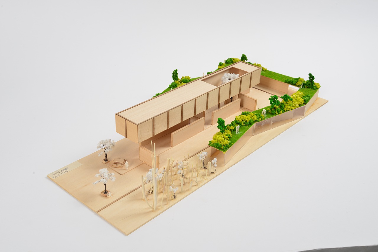 纯手工原木建筑模型;