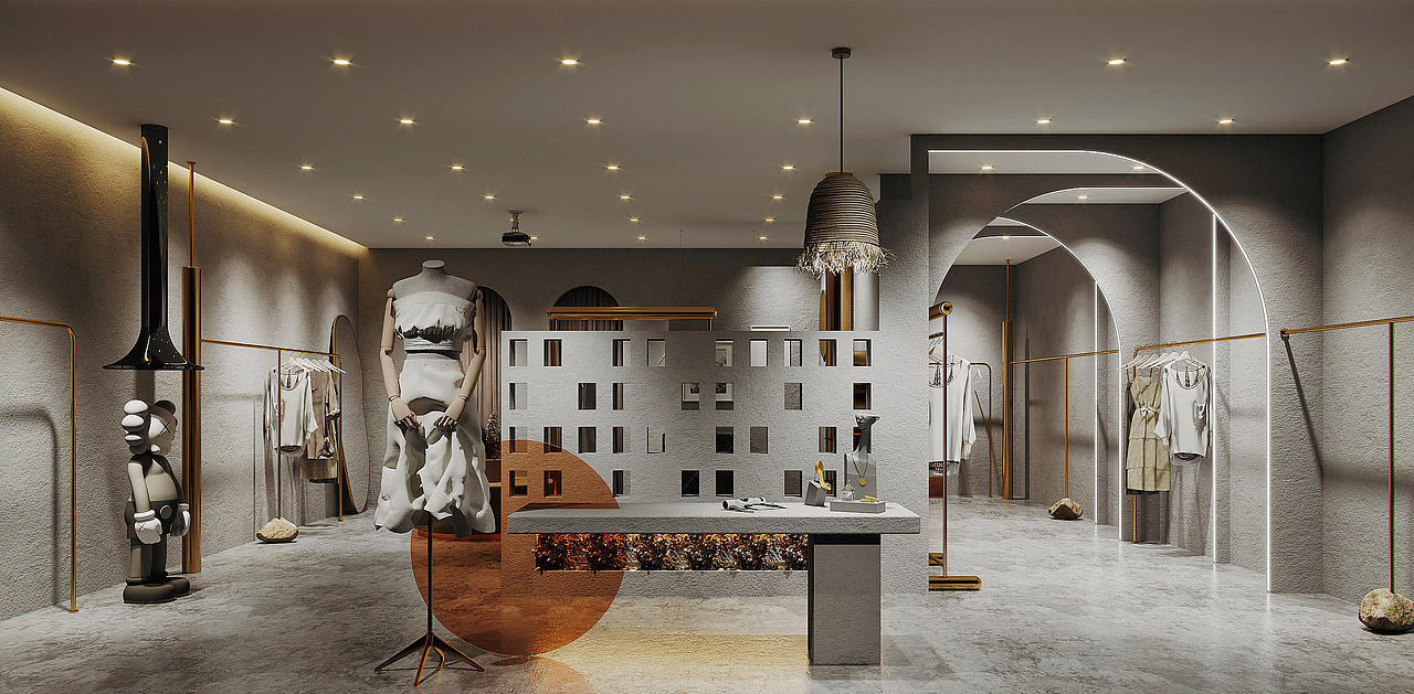 现代女装店服装店（图ZMzMxMjgwNDky） - 其他空间 - 站酷设计师桃花摘酒原创素材 - 站酷ZCOOL