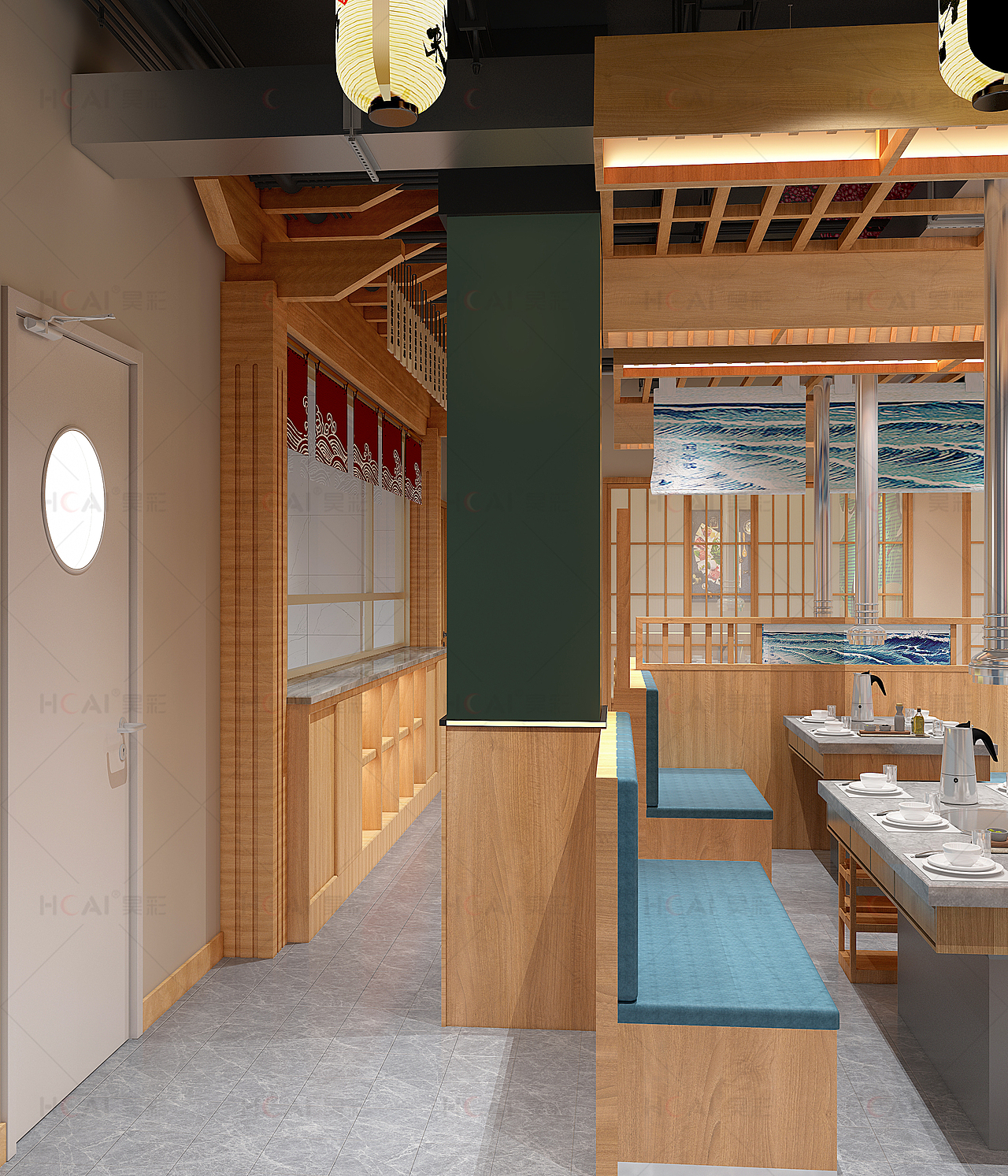 日式烤肉店 餐饮 饭店 饭店空间设计（图ZMjk5OTY1ODE2） - 酒店餐饮设计 - 站酷设计师餐饮空间设计原创素材 - 站酷ZCOOL