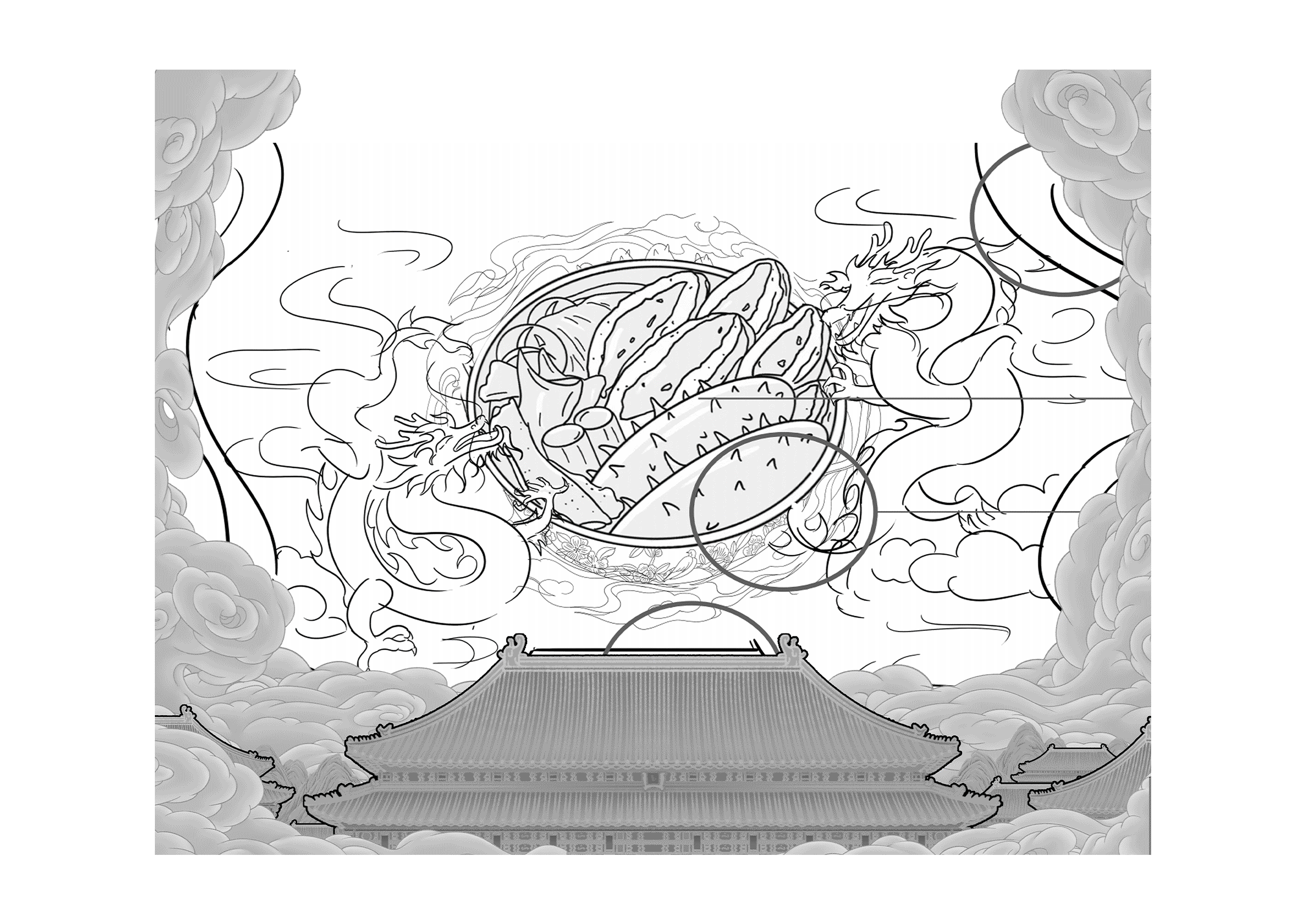 红小厨佛跳墙新年礼盒插画（图ZMzMwNTk2ODAw） - 商业插画 - 站酷设计师oRETRYo原创素材 - 站酷ZCOOL