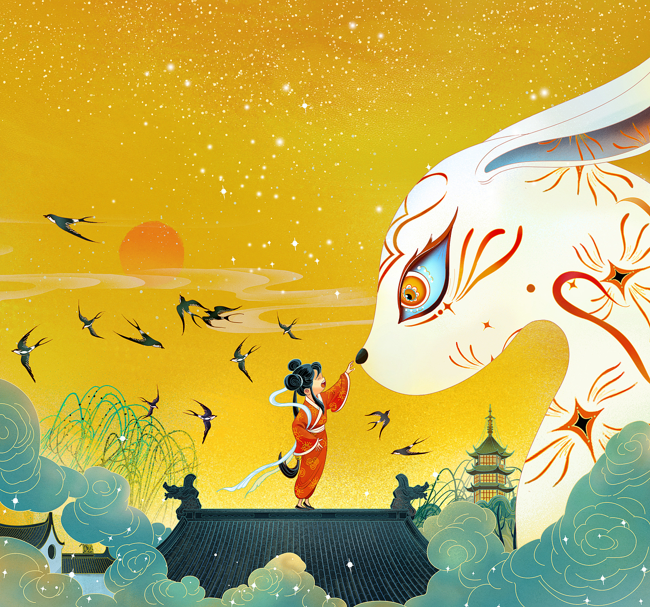 《神降》（图ZMzM3MjA4ODA0） - 商业插画 - 站酷设计师插画师夏至原创素材 - 站酷ZCOOL