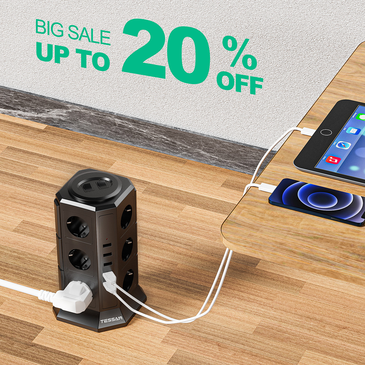 亚马逊塔式充电插座