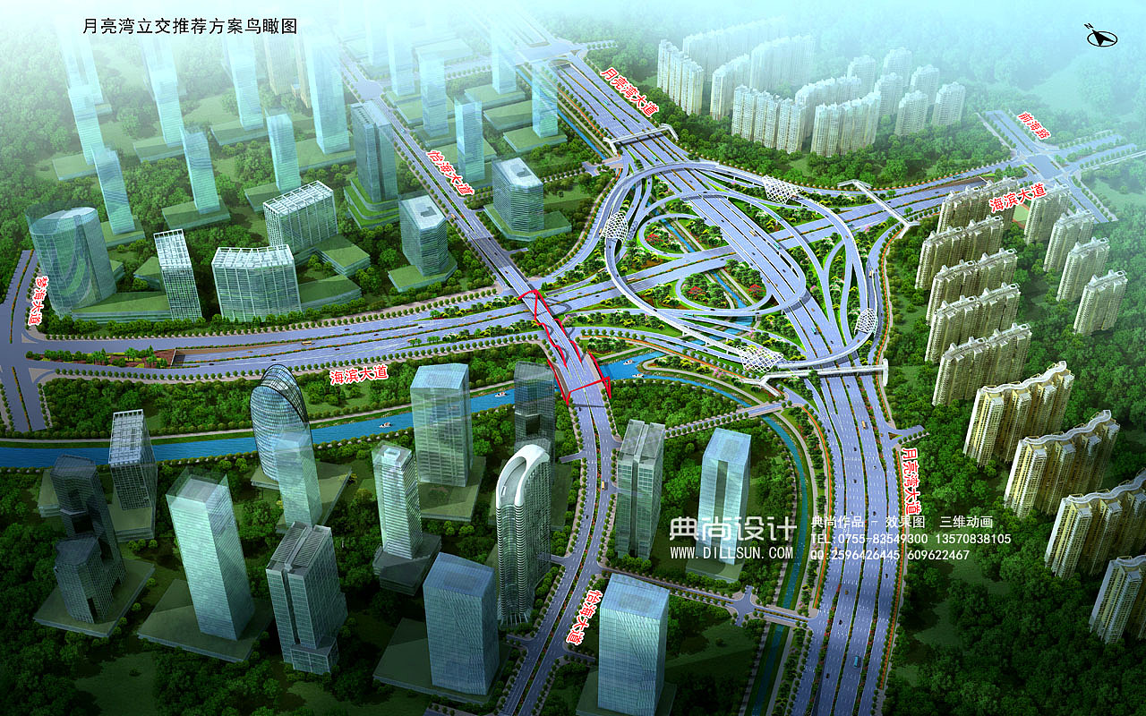 互通效果图3互通立交设计鸟瞰效