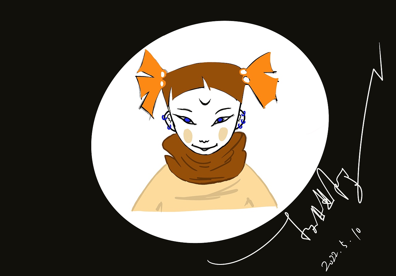 现代包青天(小姑娘)创意插画