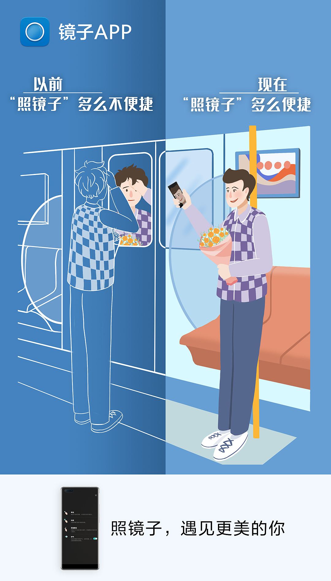 【商稿】一组镜子APP宣传海报