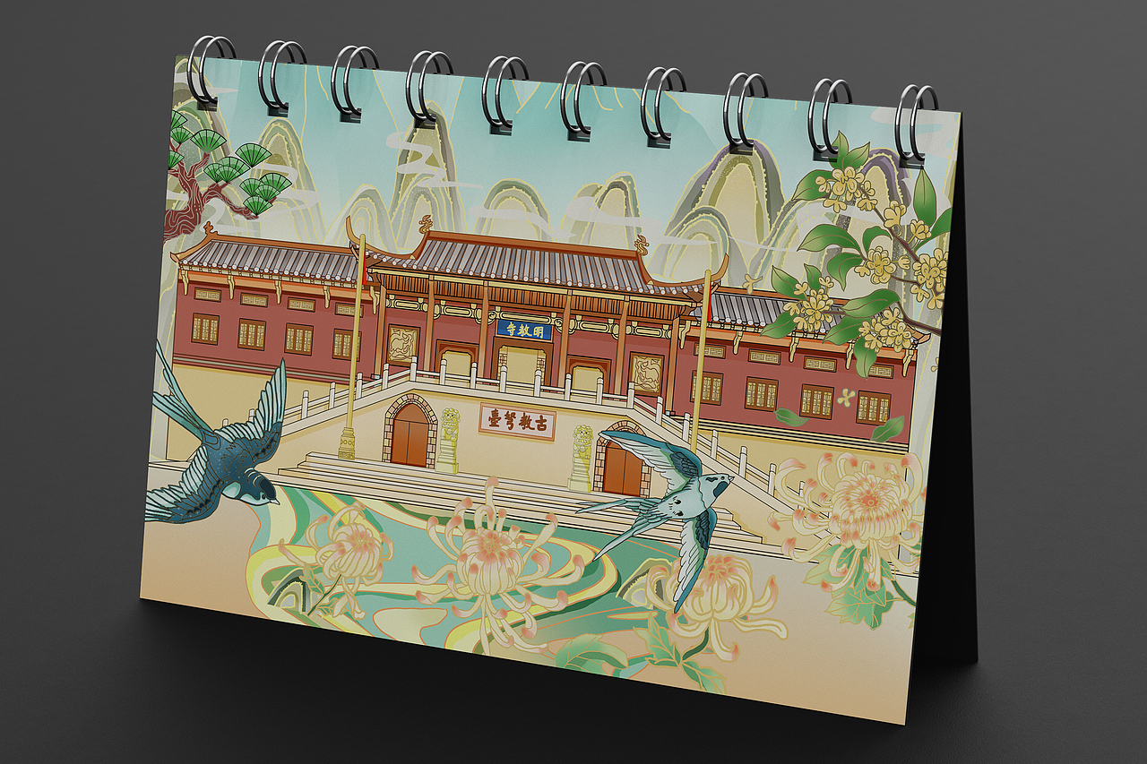 国风古建筑插画～明教寺（图ZMzYwOTMxNDM2） - 商业插画 - 站酷设计师雨田阿瑞原创素材 - 站酷ZCOOL