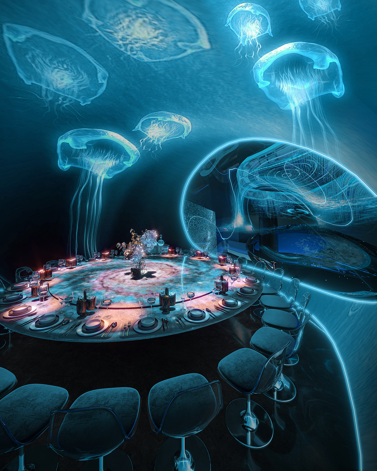 集餐厅、酒吧、卖场一体   视觉表现