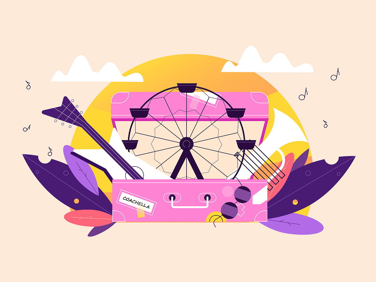 扁平化插画——主题场景