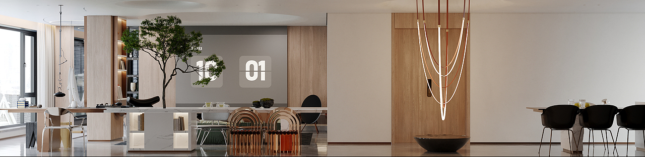 大平层|室内设计|效果图表现（图ZMzEwMTMwMjQ4） - 家装设计 - 站酷设计师星海空间视觉表现原创素材 - 站酷ZCOOL