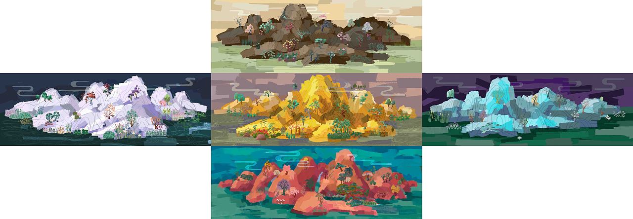 《山海经》植物色稿