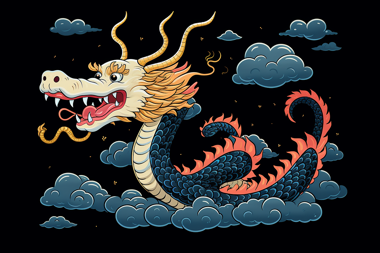 设图网|龙年国潮卡通形象ai插画