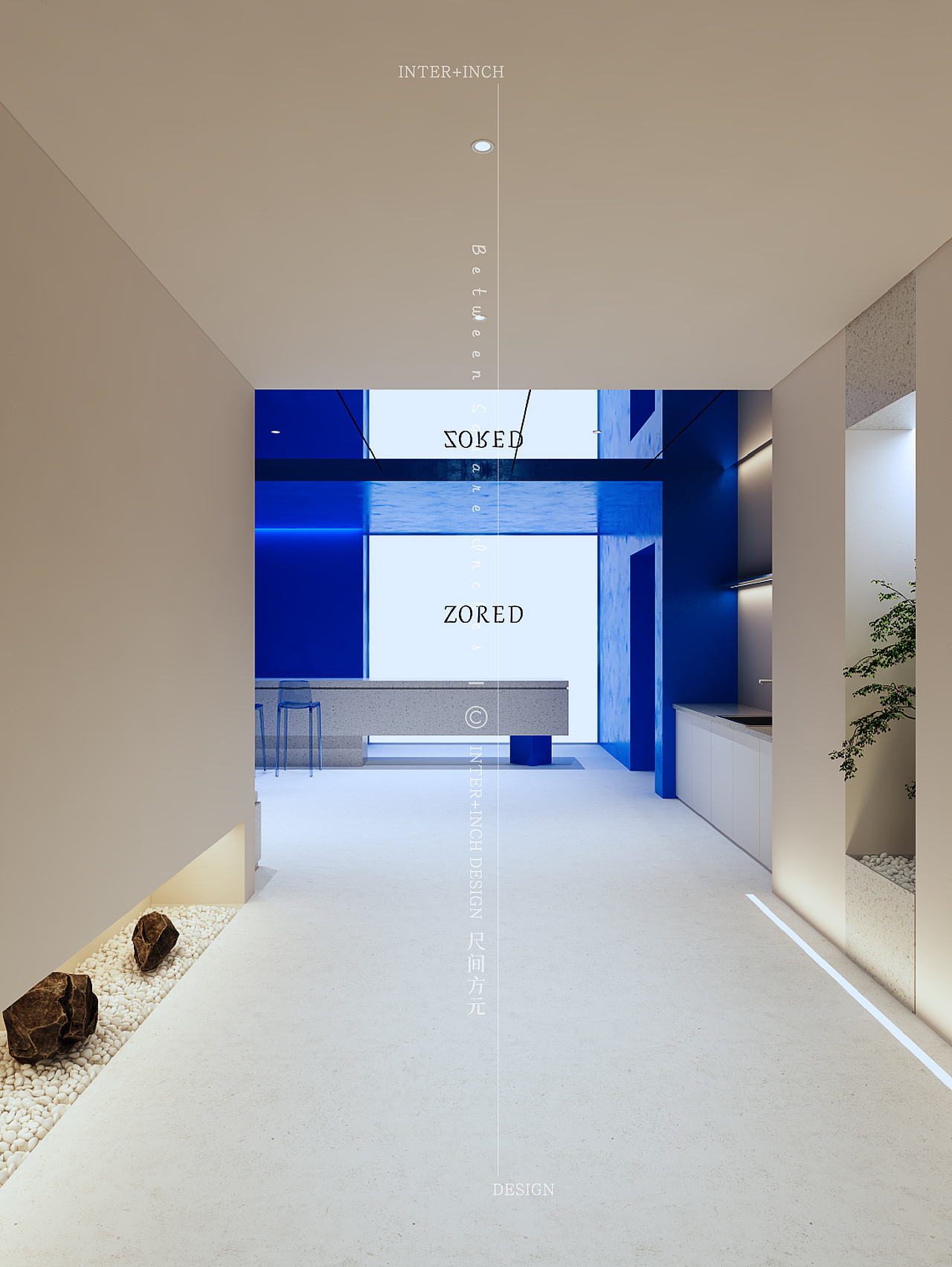 【尺间方元】暖调中一抹静谧的蓝 美容院商业空间设计（图ZMzUzMTk4NzAw） - 商业空间设计 - 站酷设计师尺间方元空间设计原创素材 - 站酷ZCOOL