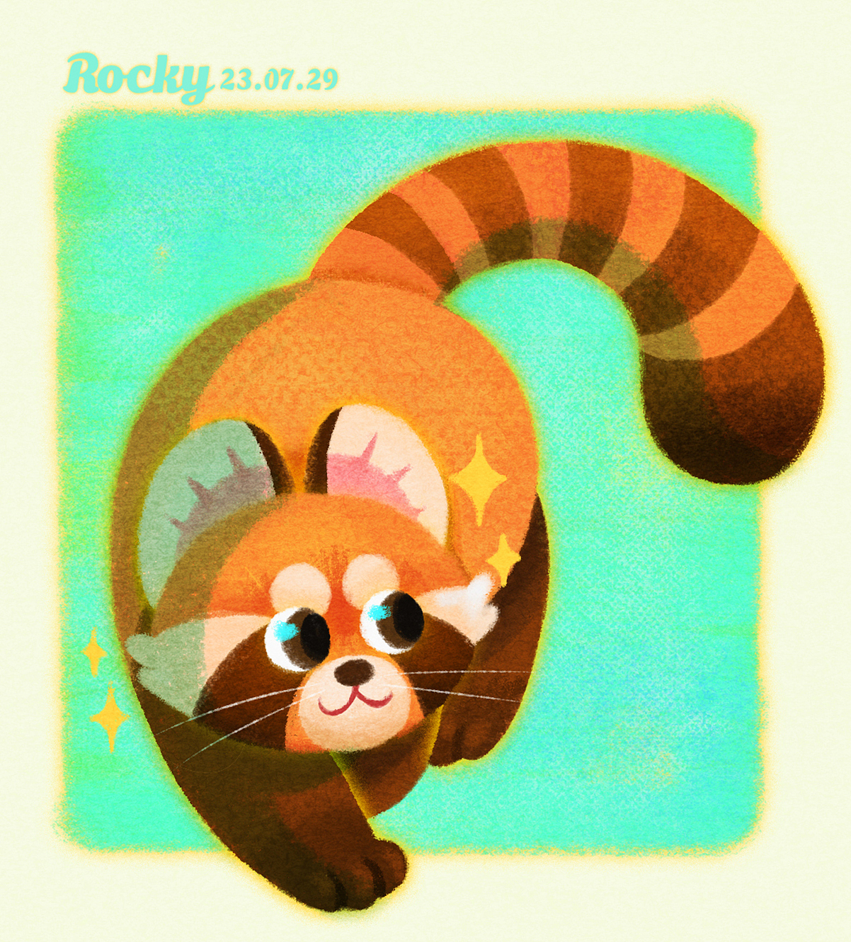 可爱小熊猫的4种状态