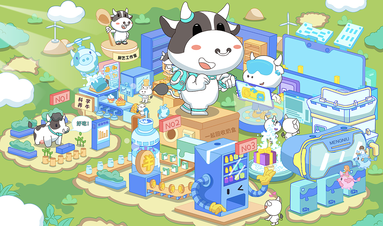 蒙牛 —《元气萌主奇遇记》（图ZMzEzNzQ1MDM2） - 商业插画 - 站酷设计师COUBAO凑宝设计原创素材 - 站酷ZCOOL