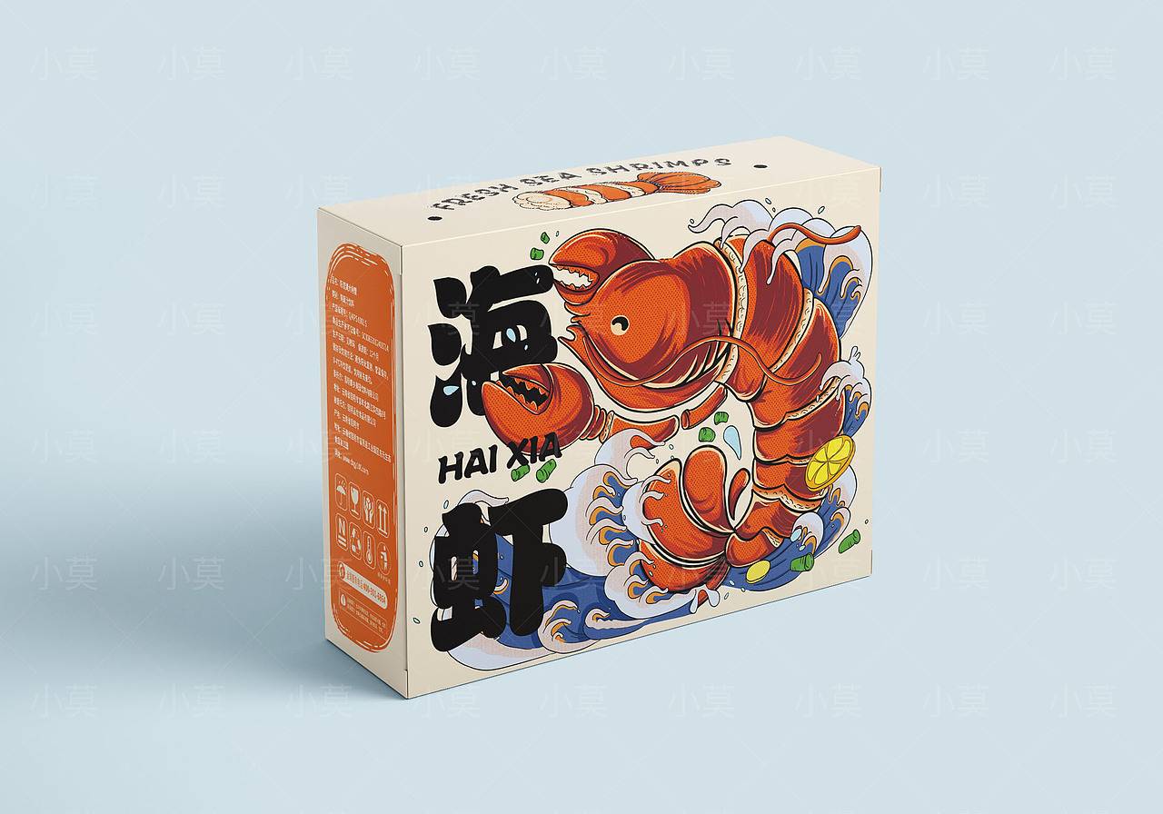 海鲜食品龙虾插画包装设计（图ZMzI2NjMyNjY0） - 包装 - 站酷设计师招财猫包装设计原创素材 - 站酷ZCOOL