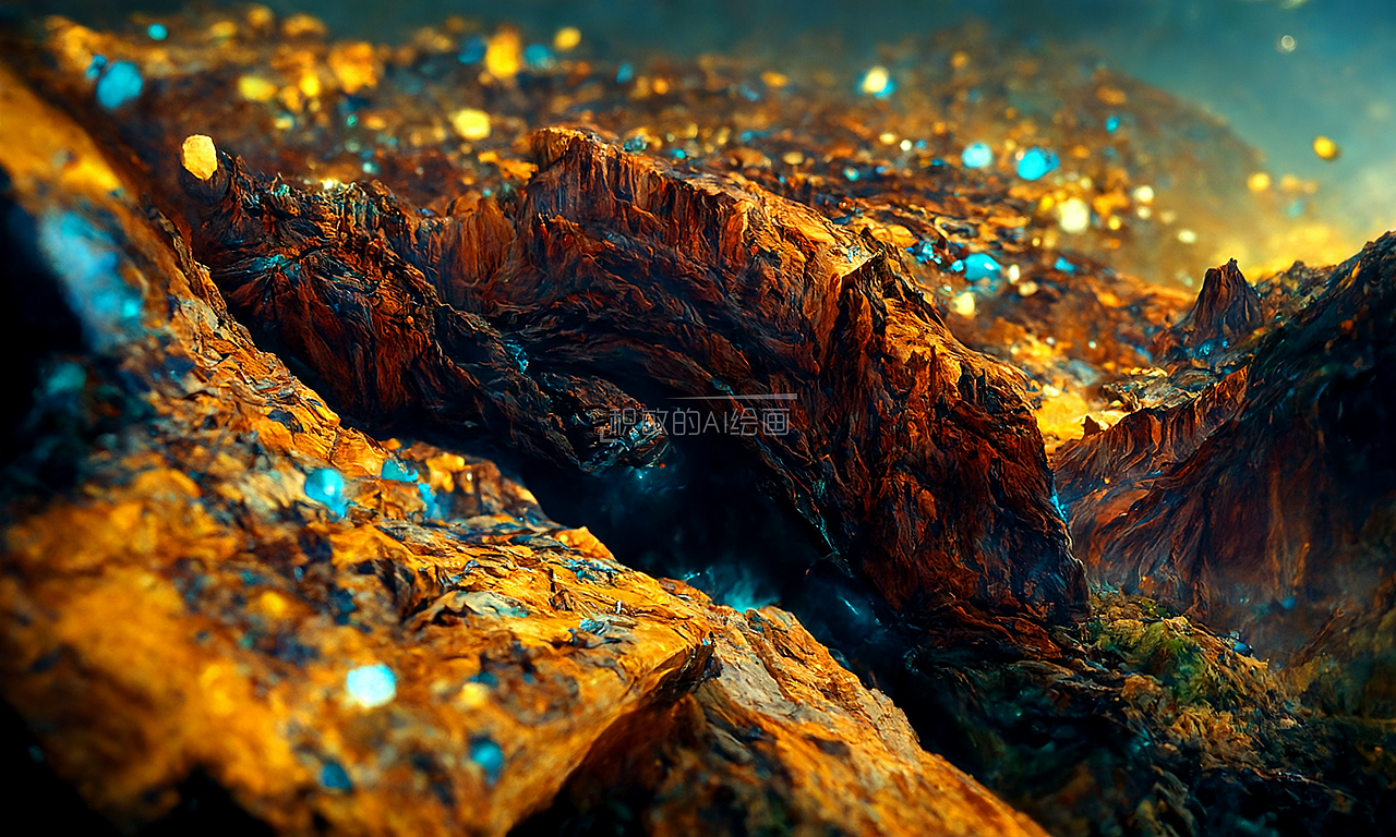 蓝色峡谷 AI人工智能绘画艺术