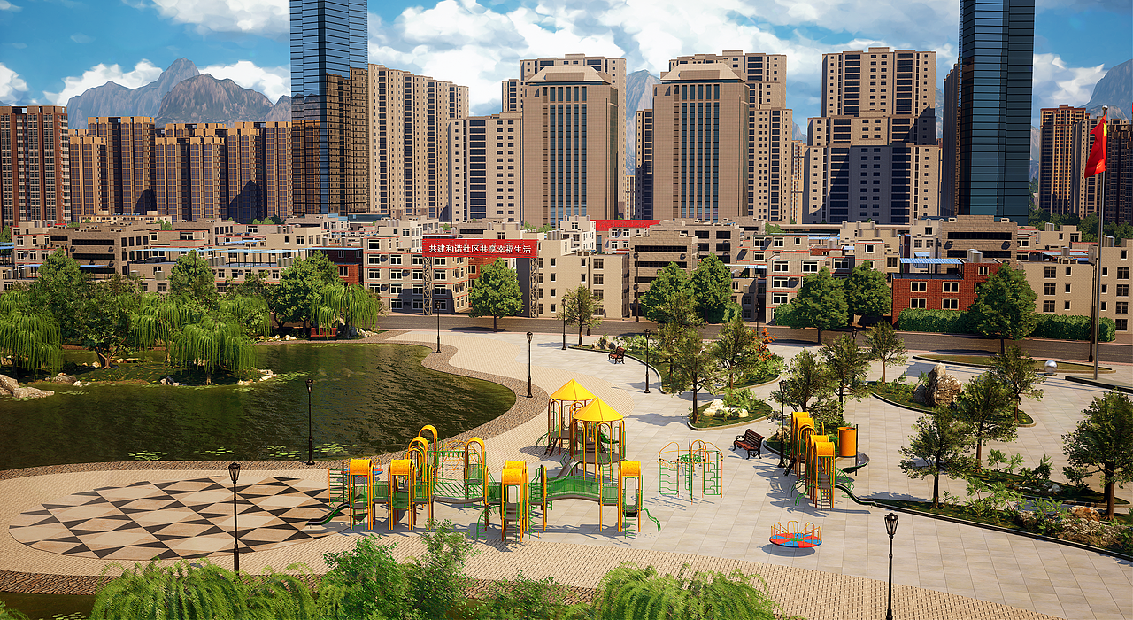 UE4/UE5 虚拟搭建城市-数字孪生-大城市场景（图ZMzE2MDUyMjA4） - 建筑/空间 - 站酷设计师CG繁华原创素材 - 站酷ZCOOL