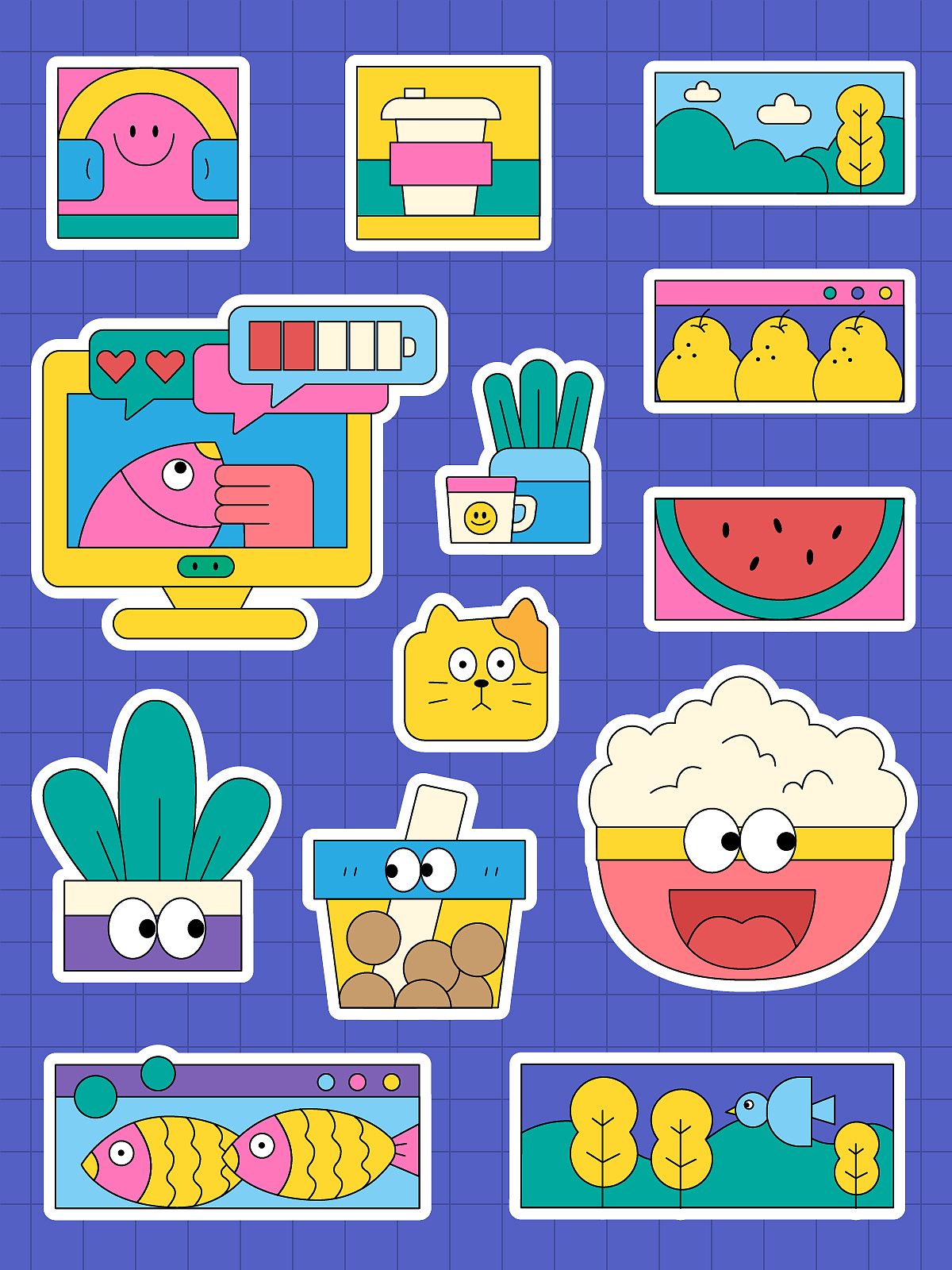 孟菲斯插画海报设计day28（图ZMzE1NDk1MDA4） - 商业插画 - 站酷设计师夏夏xiaaa原创素材 - 站酷ZCOOL