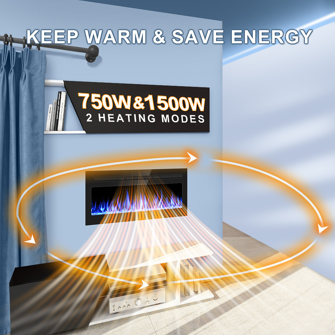 亚马逊电商电壁炉产品主副图套图详情设计