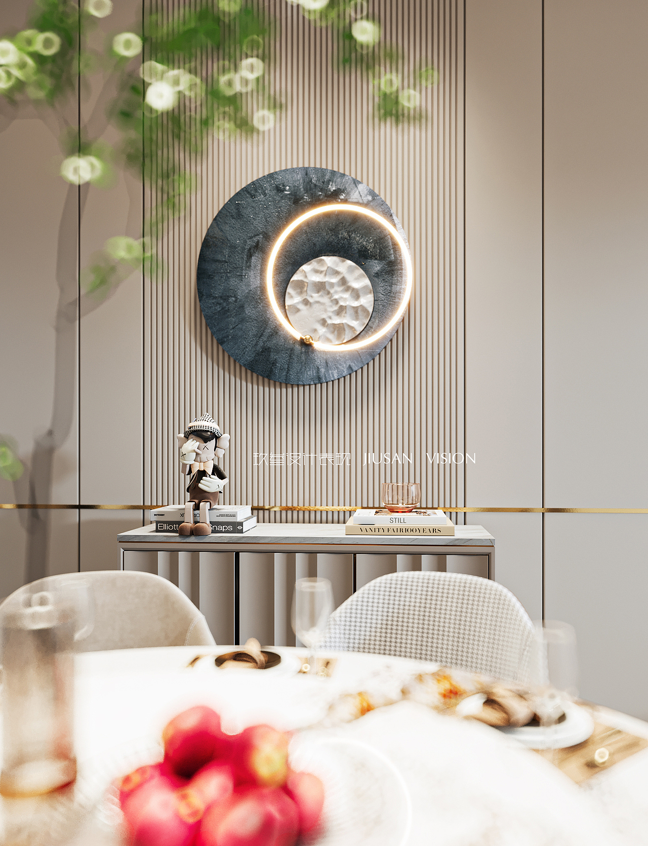 现代轻奢客餐厅效果图案例