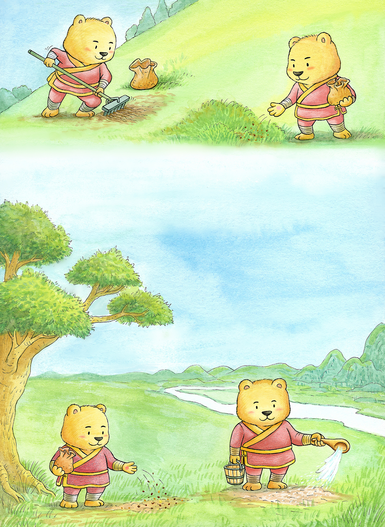 儿童杂志故事插图 蜂蜜种子