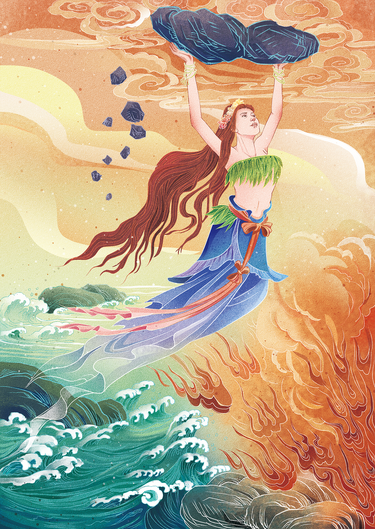 国潮风——中国神话故事（图ZMzQ3MzA5MTM2） - 儿童插画 - 站酷设计师可宸原创素材 - 站酷ZCOOL