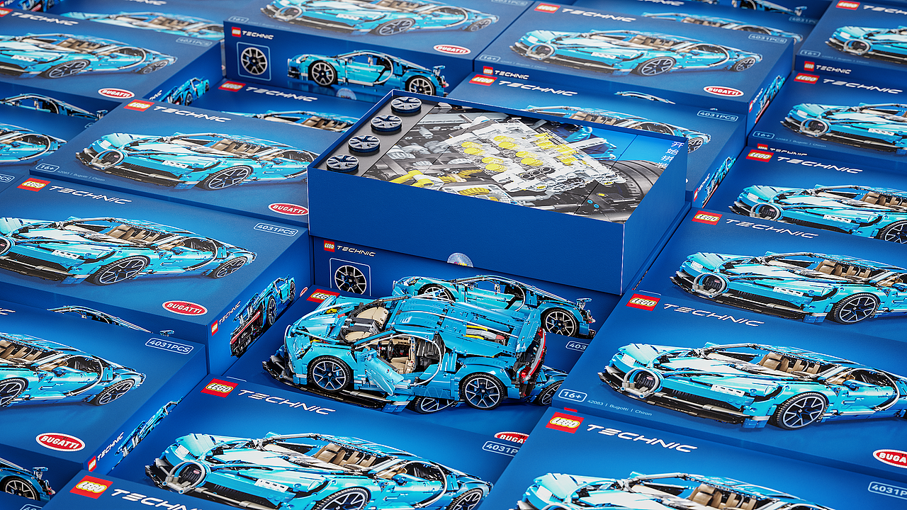 布加迪积木渲染