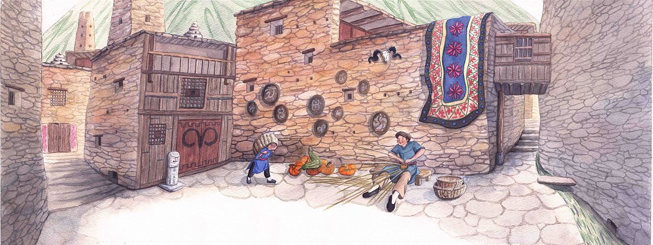 少数民族建筑绘本《你好,中国的房子》之羌族的碉楼