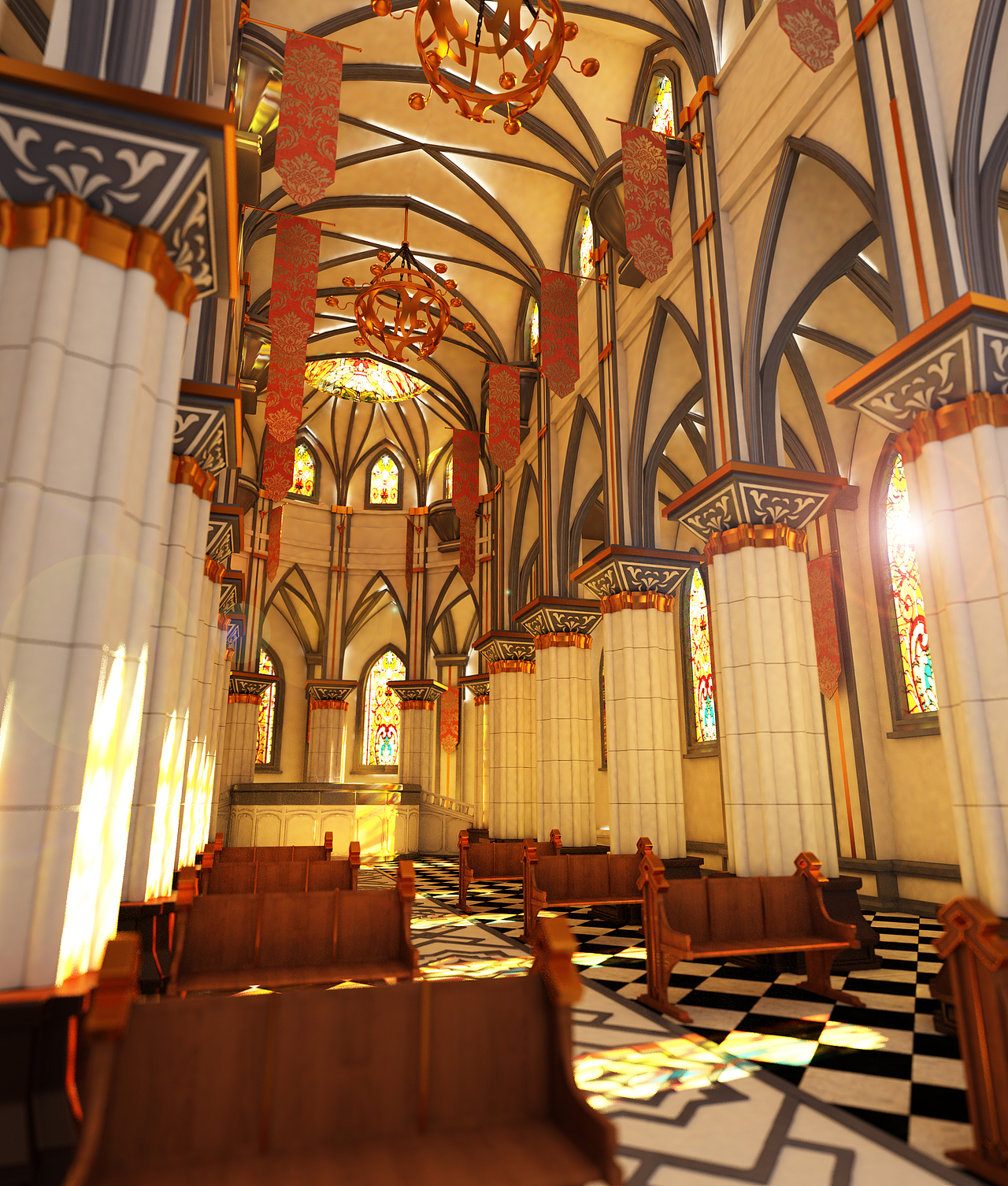 原神西风大教堂仿真渲染