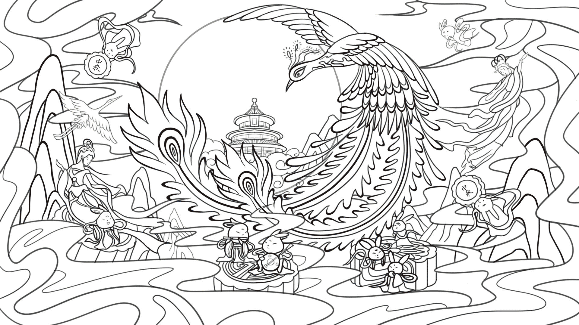《月满中秋》（图ZMzIyOTk2NTgw） - 商业插画 - 站酷设计师千九久久原创素材 - 站酷ZCOOL
