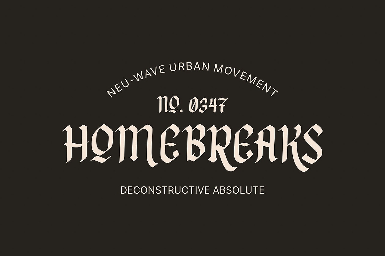 复古潮流暗黑哥特潮牌logo海报标题纹身装饰英文字体