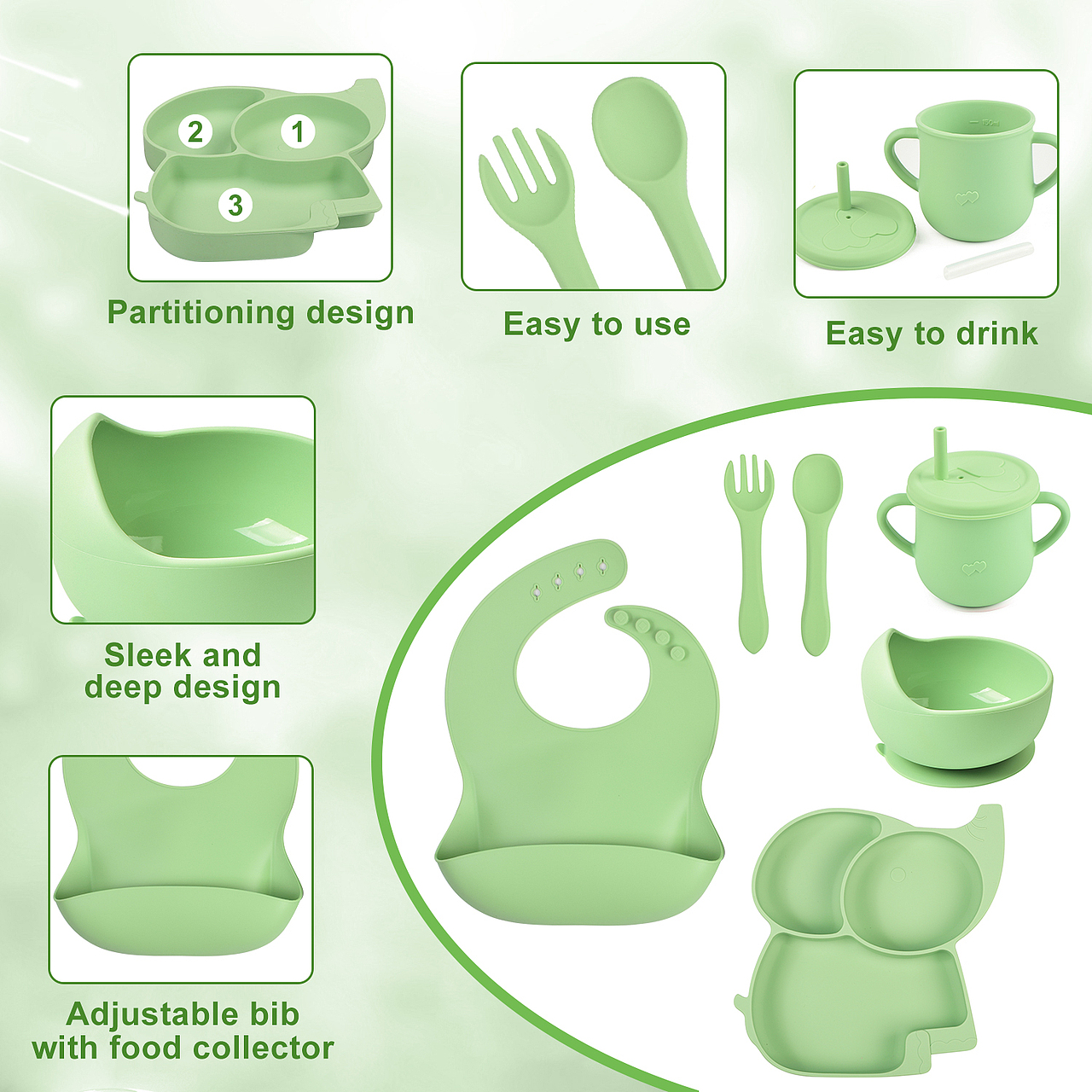 婴童餐具套装 | 亚马逊（图ZMzQzMzE3MTM2） - 电商 - 站酷设计师娴子设计原创素材 - 站酷ZCOOL