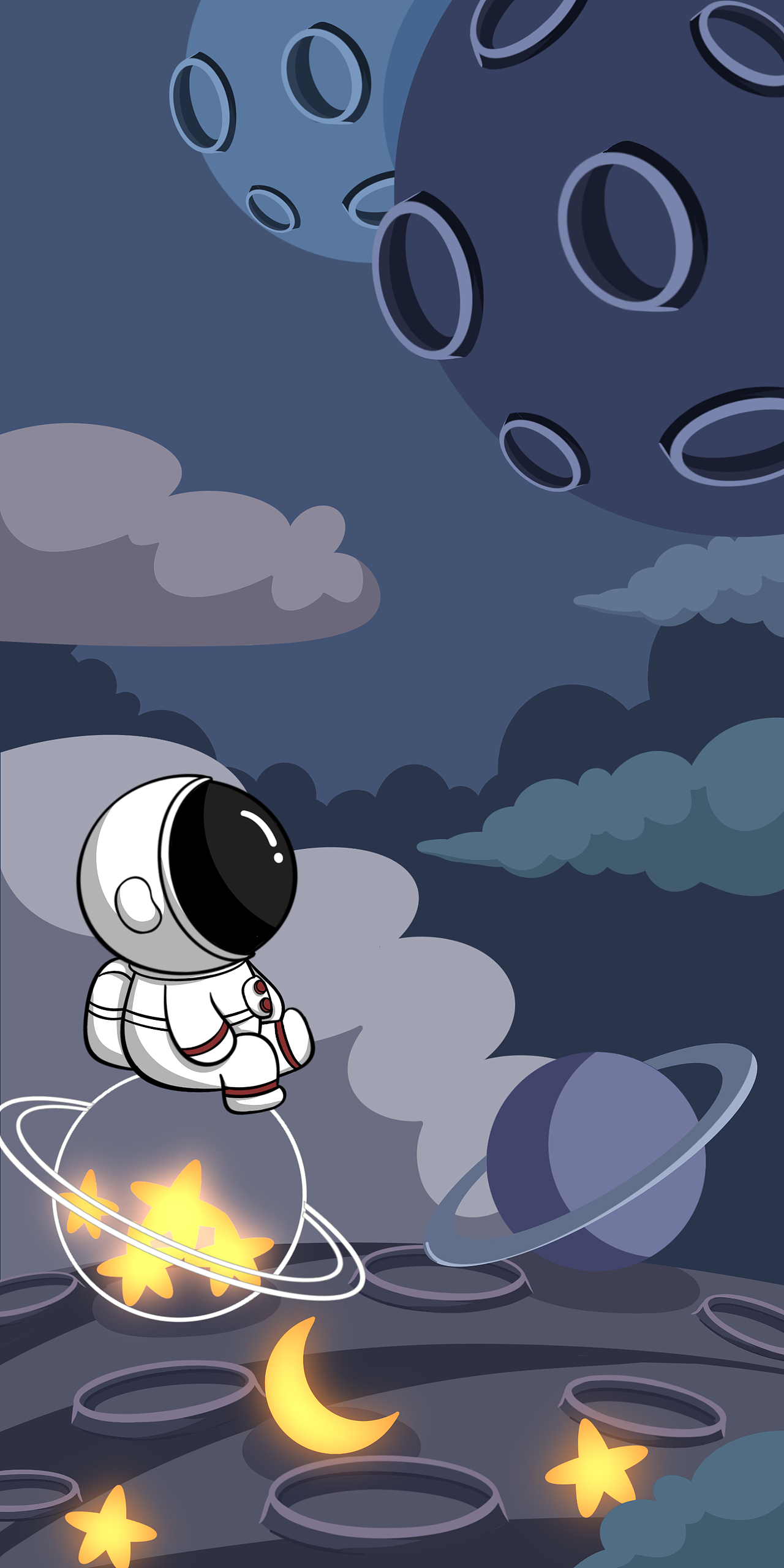 蓝色调宇航员卡通设计包装服装文具 阳光太空人ip 04